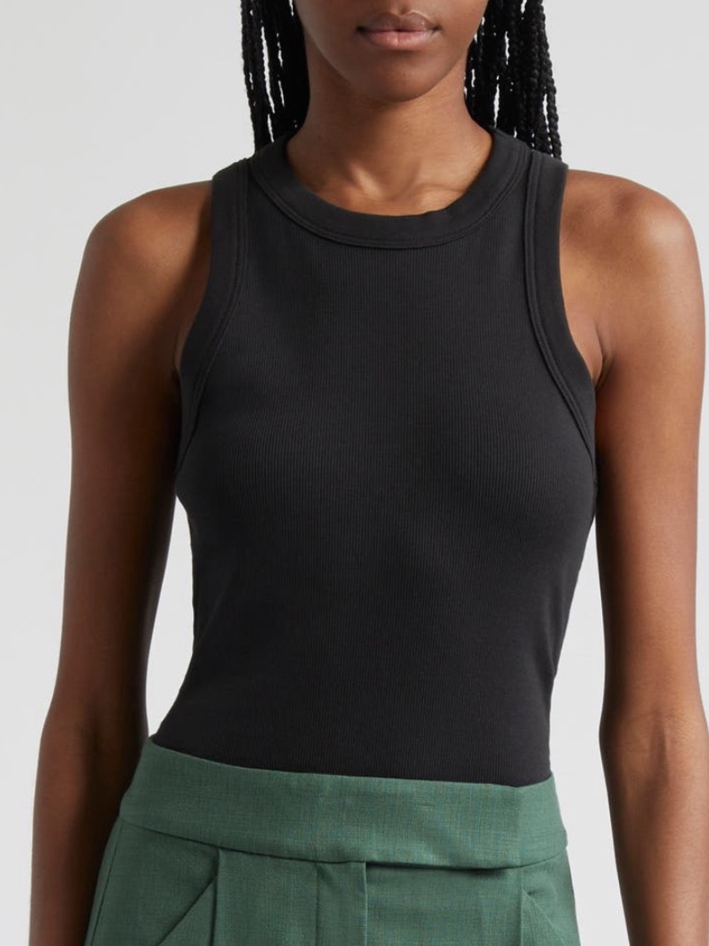 VERONICA BEARD Jordyn Cotton Tank Top in Black
